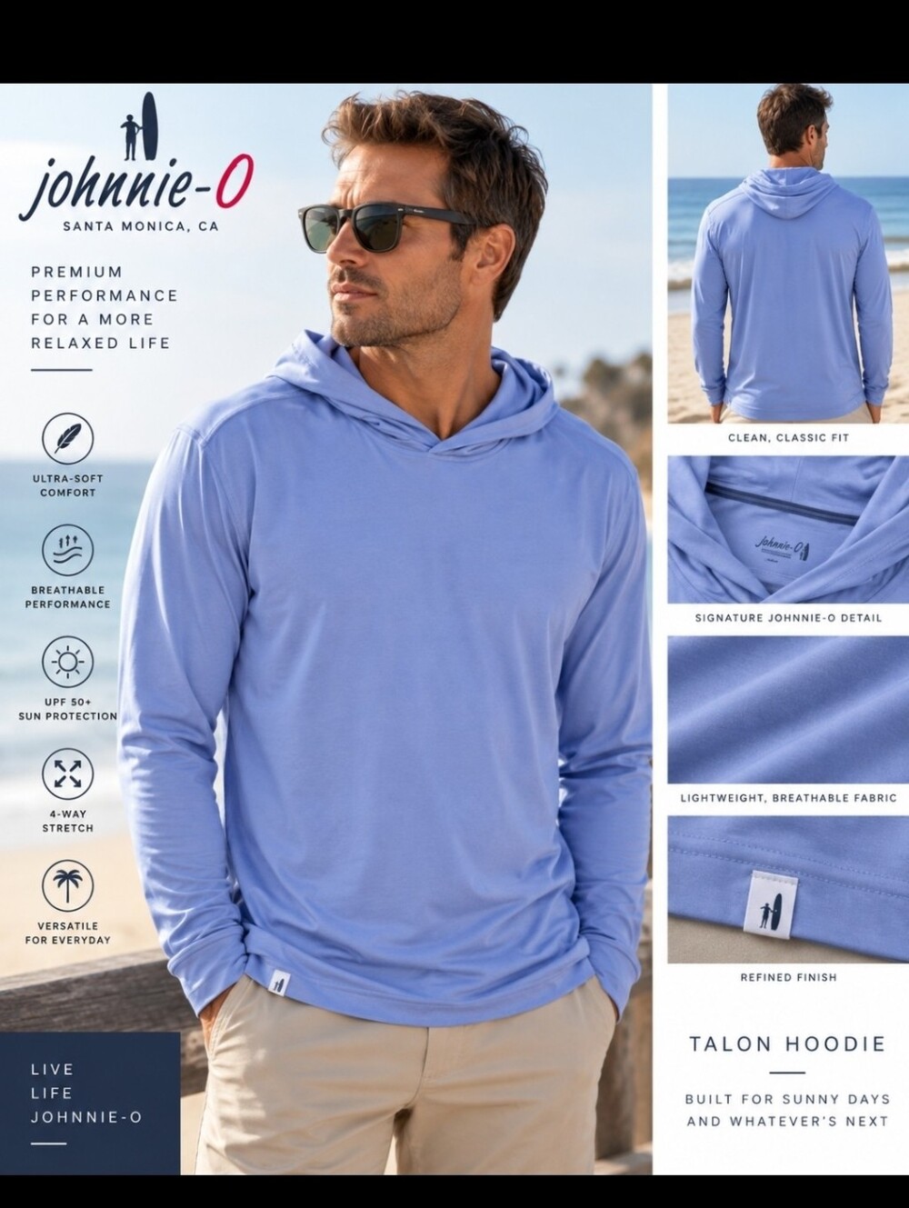 Johnnie-O Talon Hoodie Mens Verbena Size XL New!!